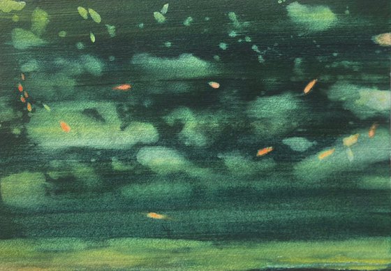 Oltremare - Abstract green watercolor