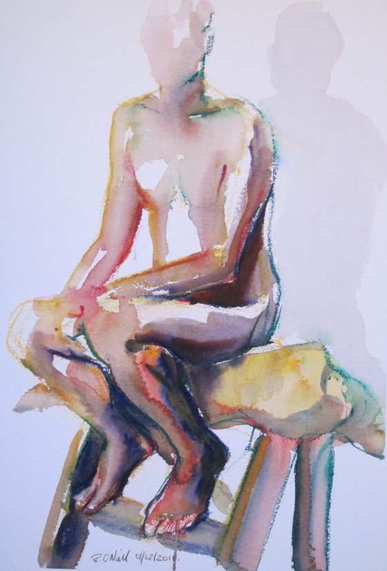 seated male nude