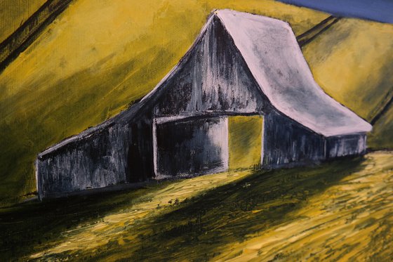Barn in the  Canola  Fields - Fields and Colors Series