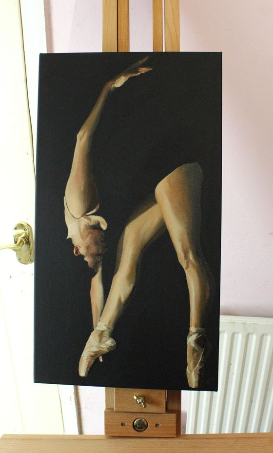 Dancer in the Dark, Contemporary Ballerina Painting