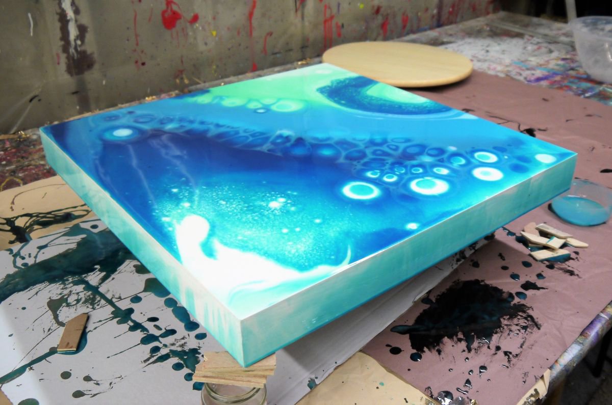 Oceans - Contemporary Abstract Acrylic Ink and Resin by Irina Rumyantseva