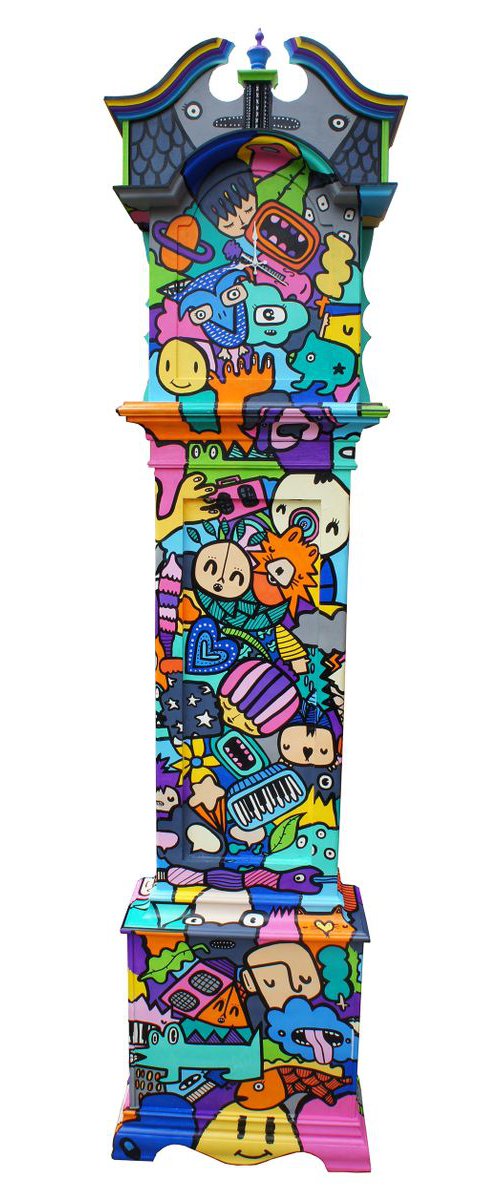 The Celebration - Hand Painted Grand-Father Clock by Kev Munday