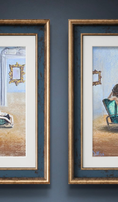 Cutie Naked Woman Soft Pastel by Yuliia Sharapova