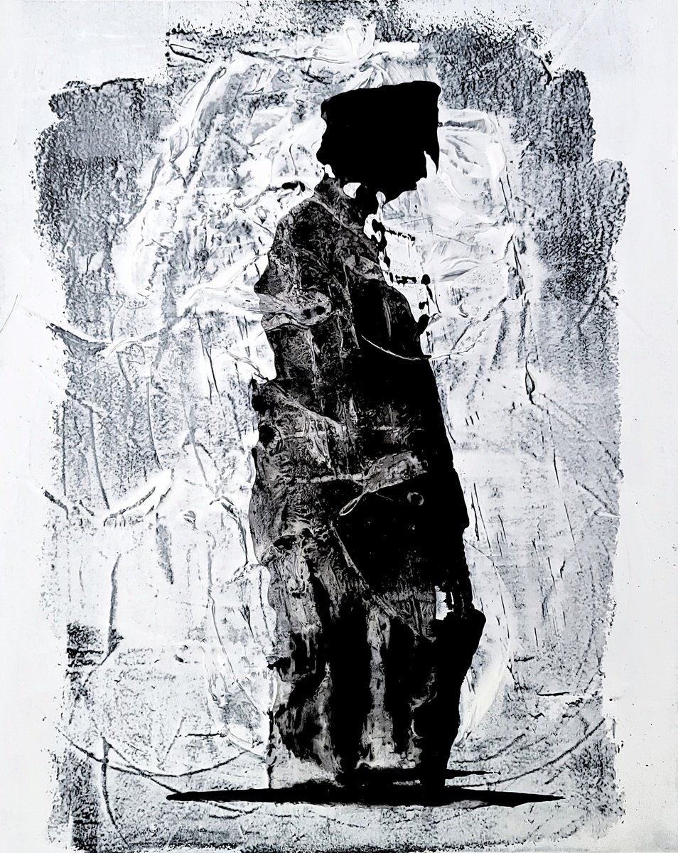 Expressive Abstract Acrylic Painting By Newel Hunter, 16 X 20", Sidewalker, Original Artwork