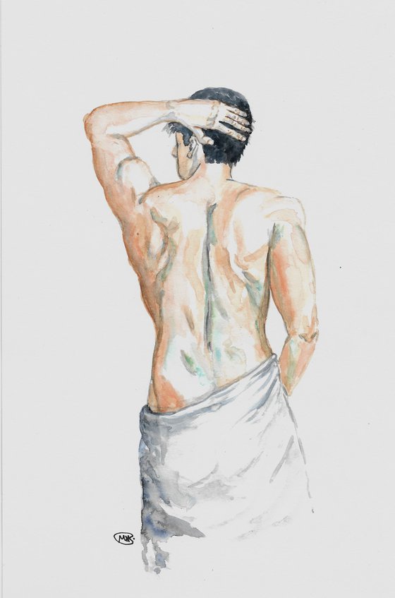 Nude back of a man