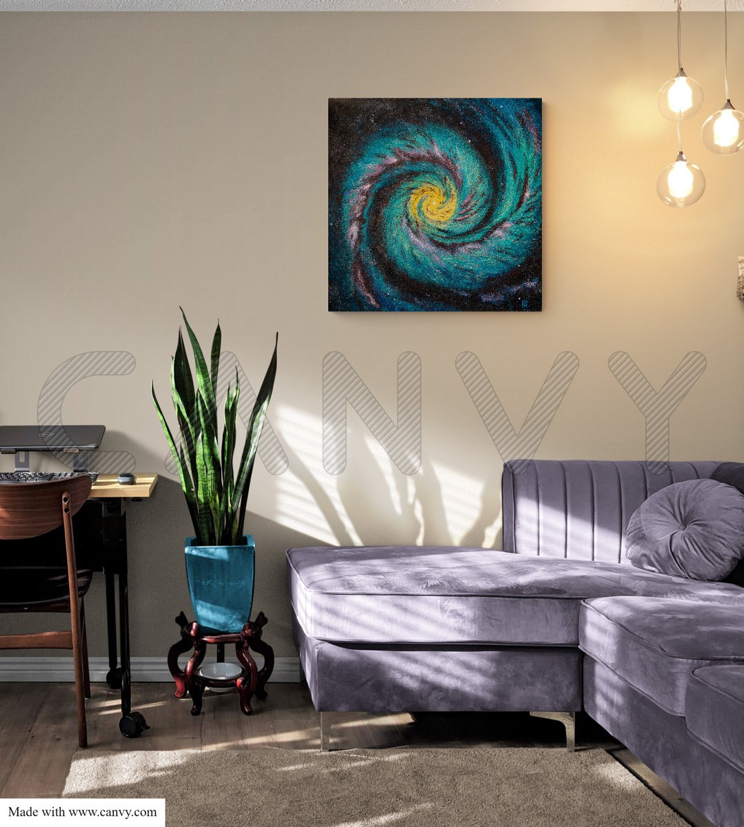 INFINITY - abstract space art, whirlpool, spiral, black hole, round by Rimma Savina