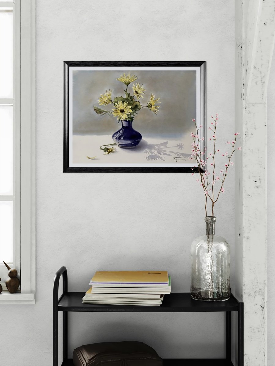 Illustrative Still Life Watercolour By Natalia Butenko, 15 X 11", Bouquet Of Roadside Flowers, Original Artwork