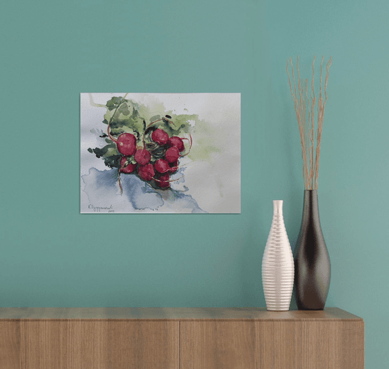 A bouquet of radishes