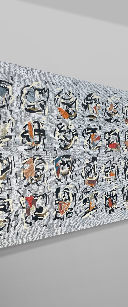 The Golden Smile - 152 x 76 cm - mixed media on canvas by George Hall