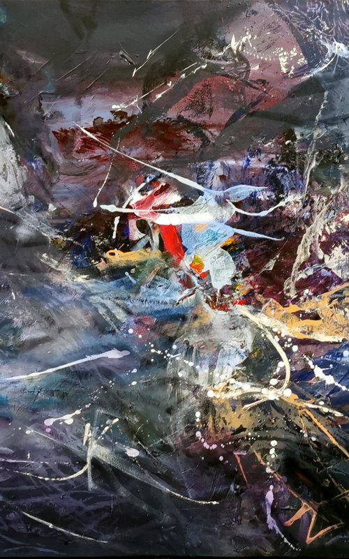 Fantastic xxl abstract painting desire to fly signed Kloska by Kloska Ovidiu