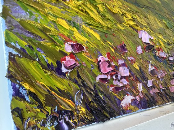 Pink clouds and pink flowers