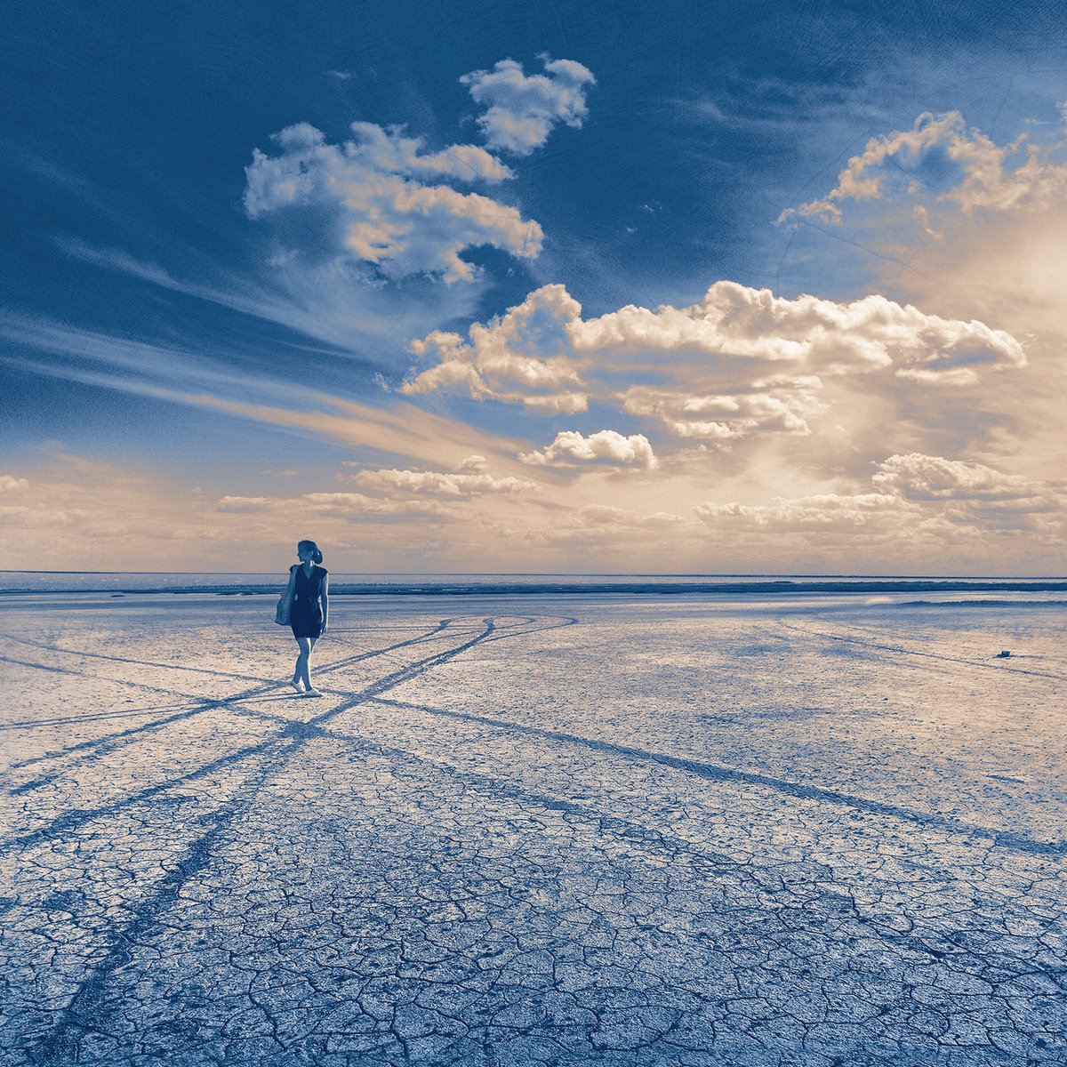 Surrealistic Landscape Photograph By Valerix, 20 X 20", Where Are We Going?, Original Artwork