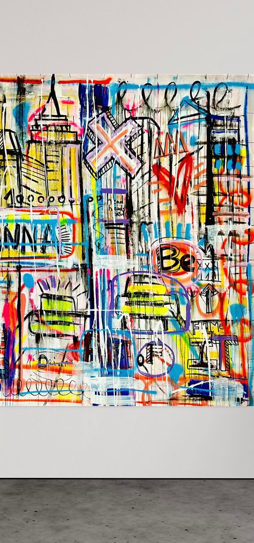 New York on my mind. 150x150cm by Mercedes Lagunas