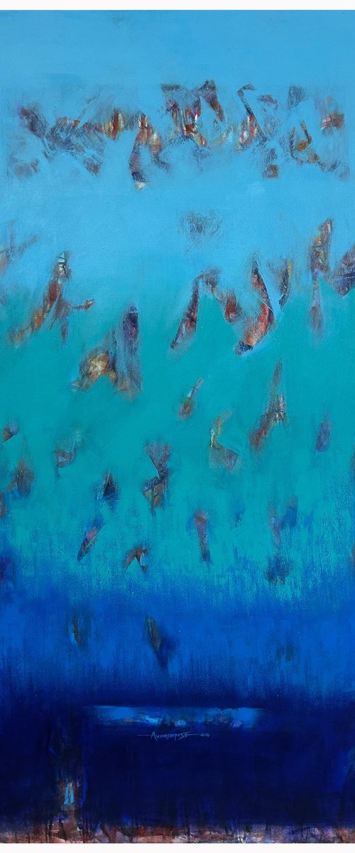 Whispers of Butterflies_48"X72" by Avinash Pise