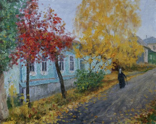 Autumn In Yelets - autumn landscape painting by Nikolay Dmitriev