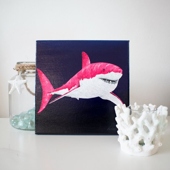 Pinkest Pink Shark Acrylic Painting