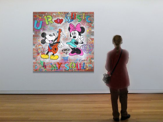 U R Music - Original on Brick Wall Panel