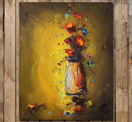 Colorful poem , Flowers Oil Painting