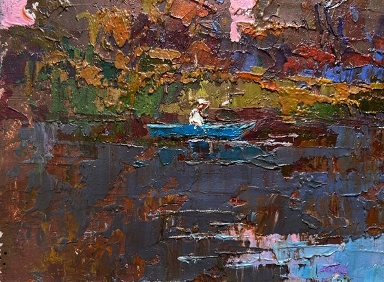 Evening river landscape