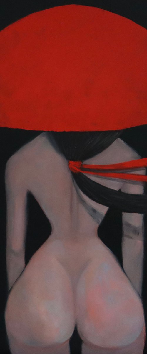 Lady in red hat by Ta Byrne