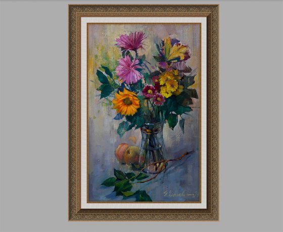 Flowers in a glass vase