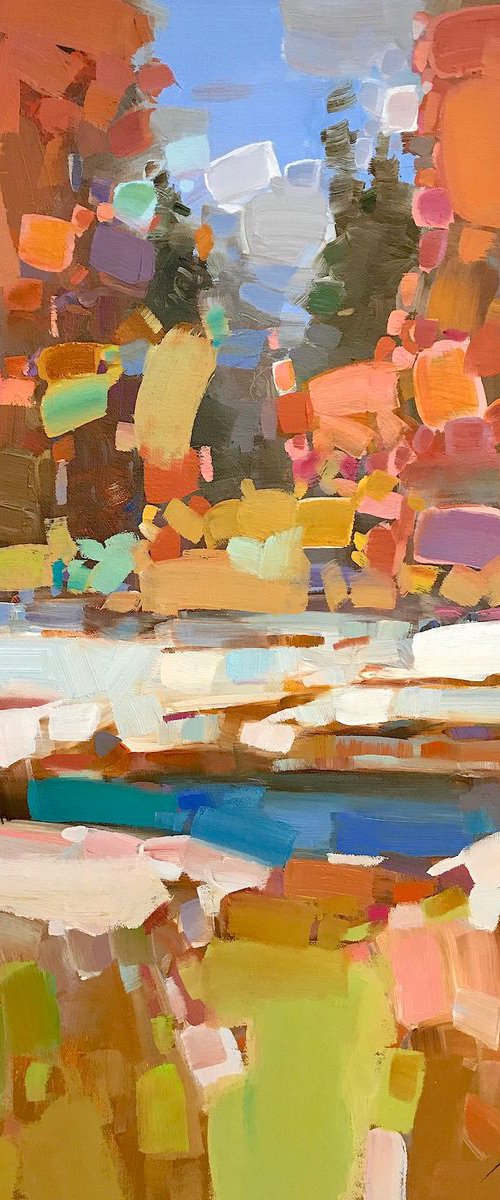 Spring Time, Abstract Original oil painting, One of a kind Signed by Vahe Yeremyan