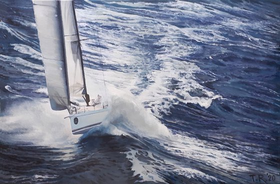 YACHT IN A GALE