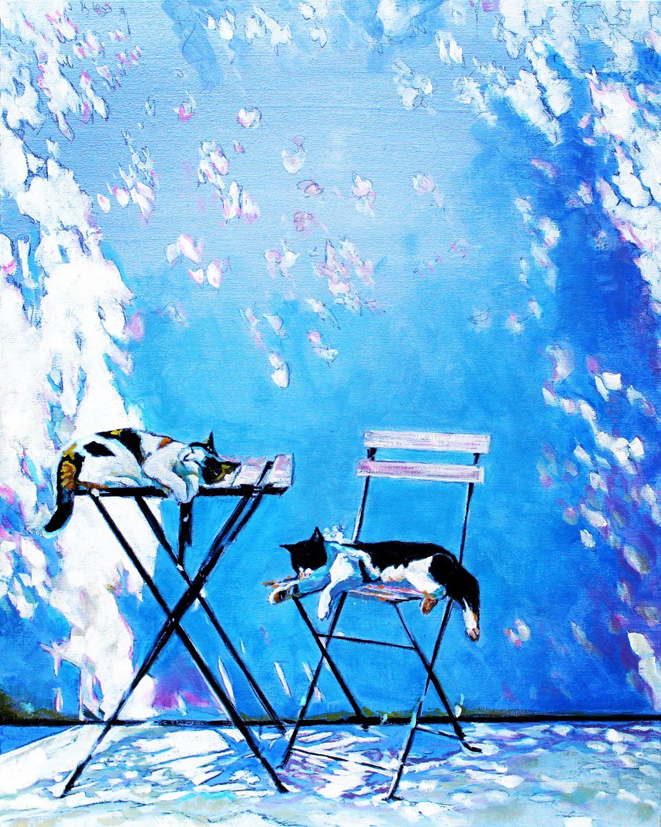 Impressionistic Animal Oil Painting By Timothy Adam Matthews, 16 X 20", Greek Kitty