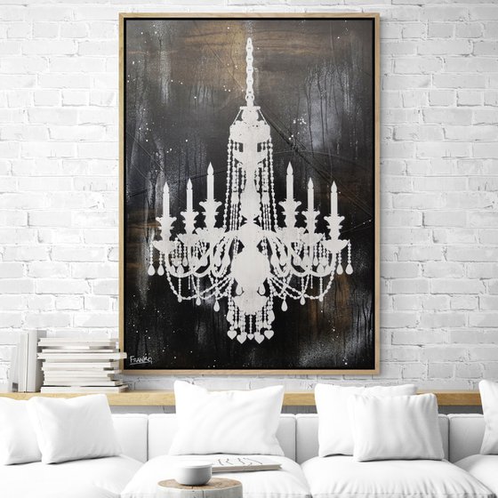 Raw Chandelier Class 140cm x 100cm Textured Urban Pop Art