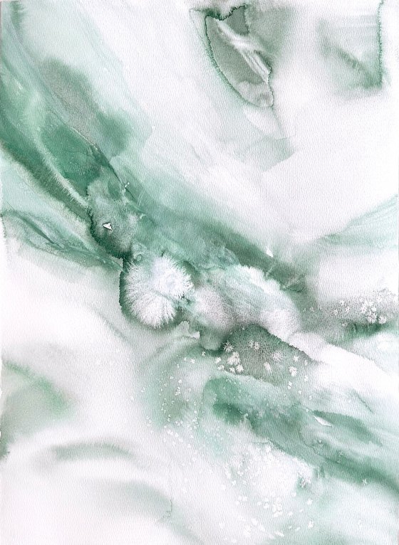 Abstract waves in green colors