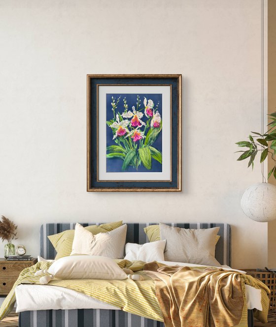 Set of 2 Wild orchids Pastel