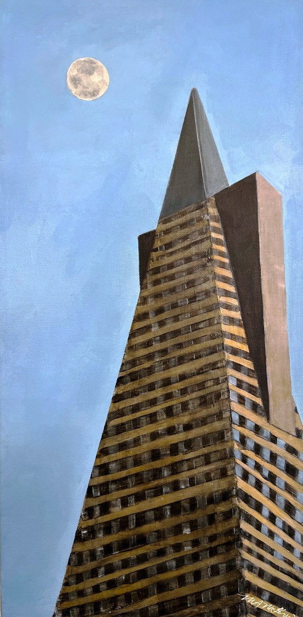 Impressionistic Cityscapes Acrylic Painting By Maryanne Mckernie, 10 X 20", Nostalgia, Original Artwork