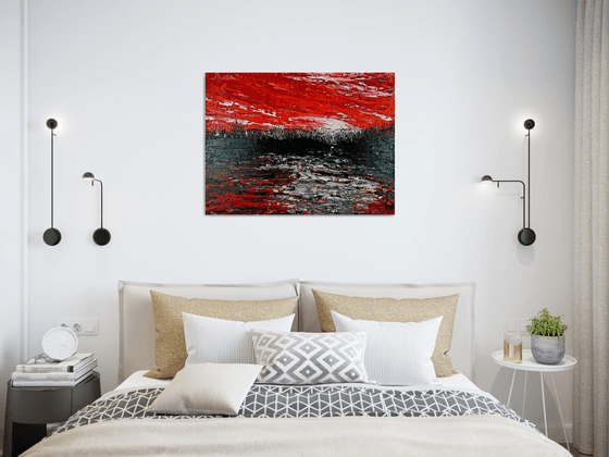 Red abstract landscape