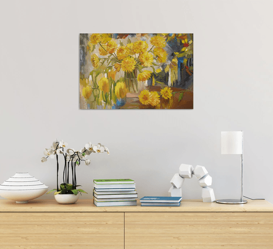 chrysanthemums - Original oil painting (2018)