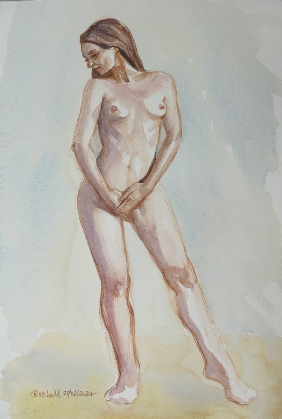 Standing female nude