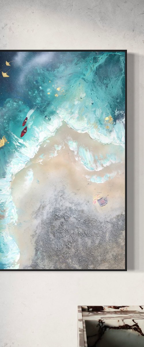 Whitsundays Teal 1 90x60 by Marie Antuanelle