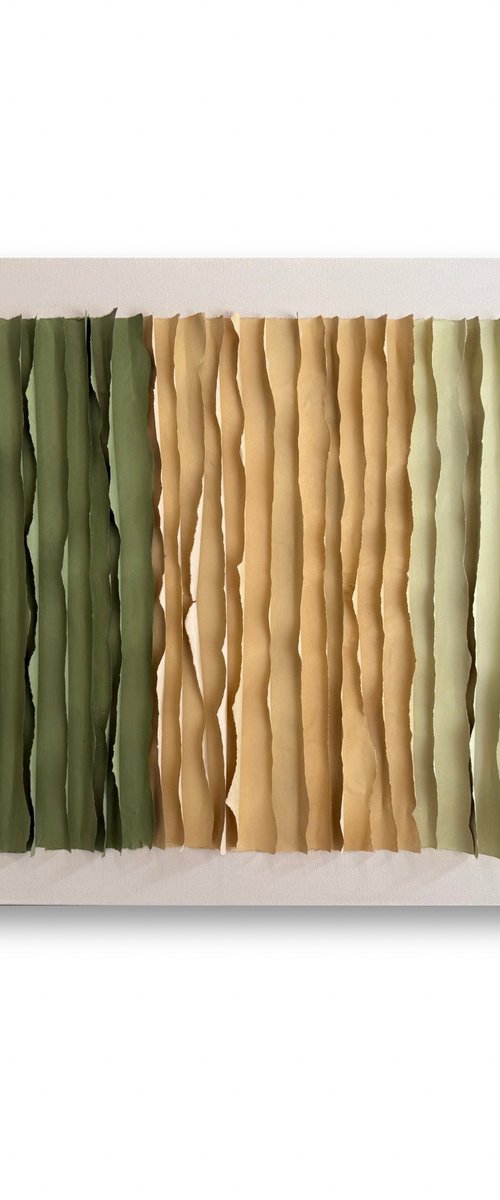 Green and Yellow Textured Abstract by VICTO