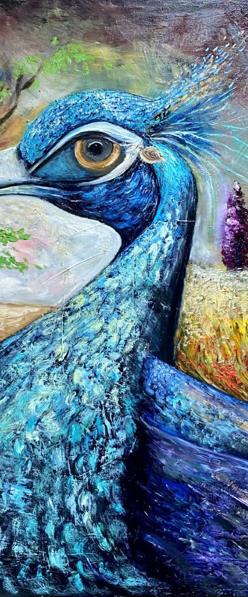 Peacock and girl by Alma Gavrić