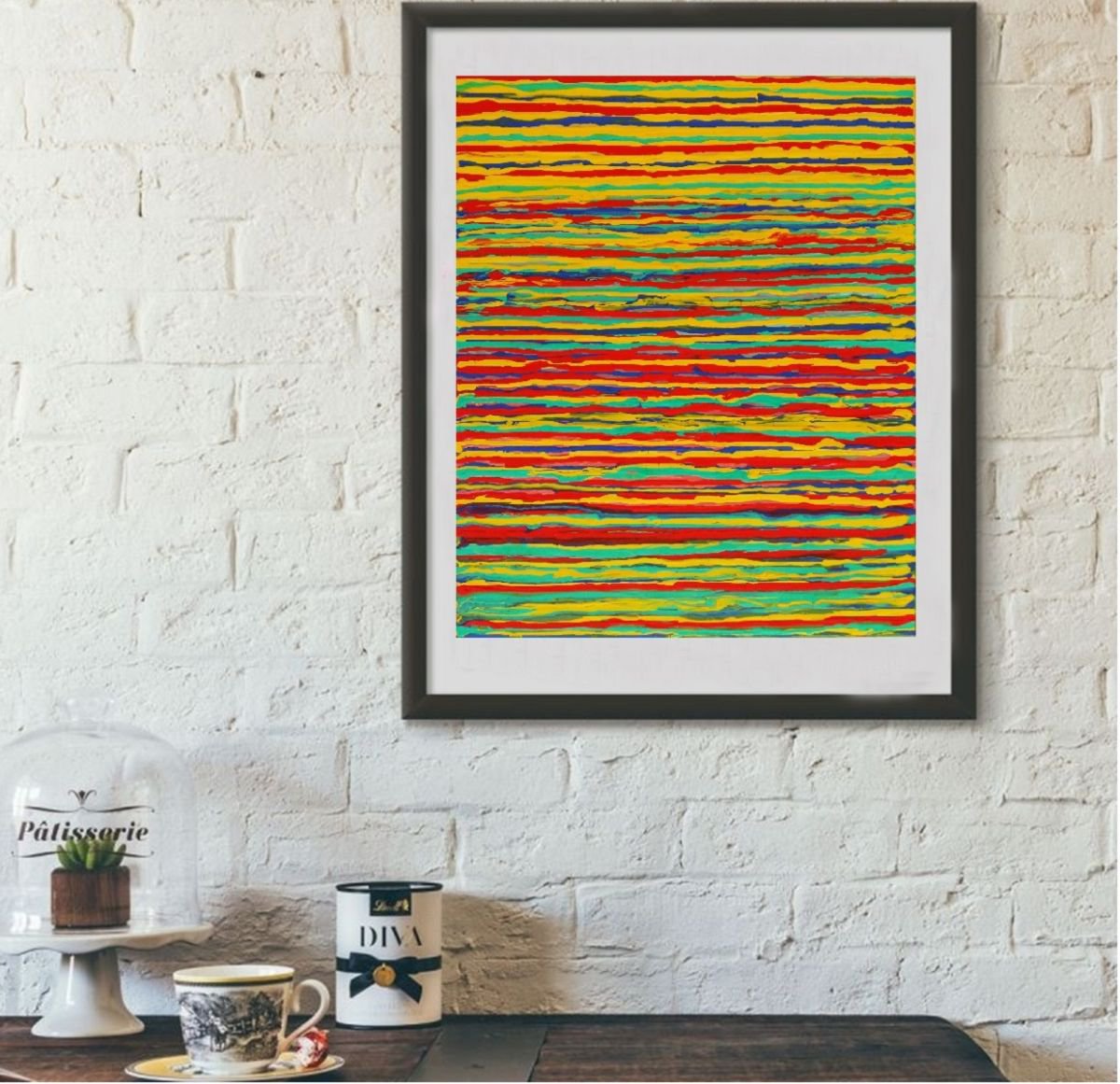 Abstraction Colors of Summer, 40x30 cm, original artwork, FREE SHIPPING by Larissa Uvarova