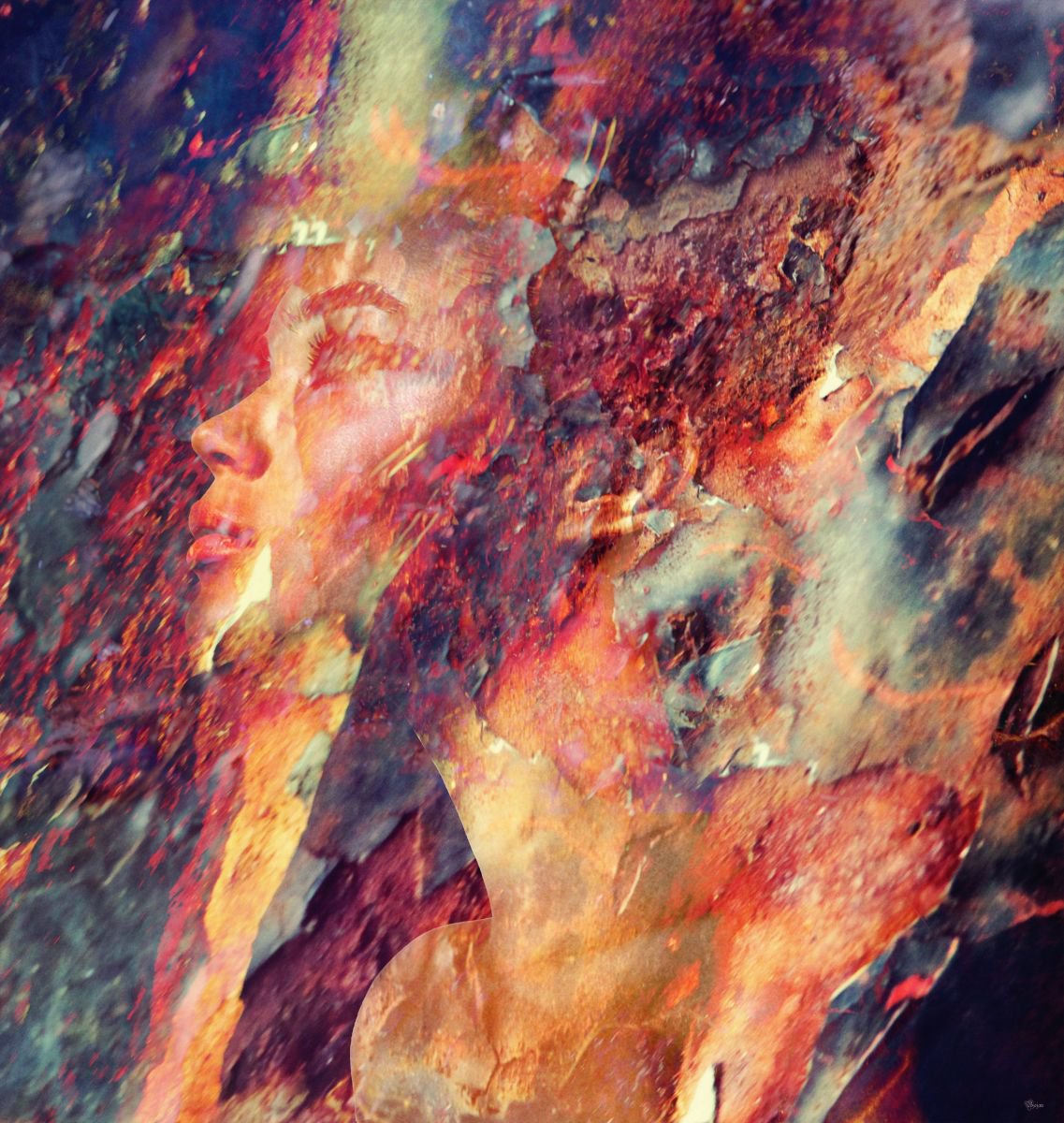 Illustrative Portrait Photograph By Bojan Jevtic, 37 X 39, Universe, Original Artwork