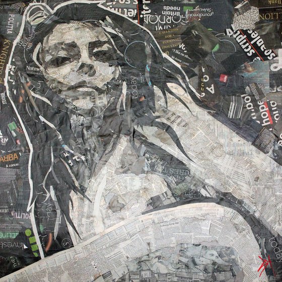 Sly Girl 5 (Newspaper Art).