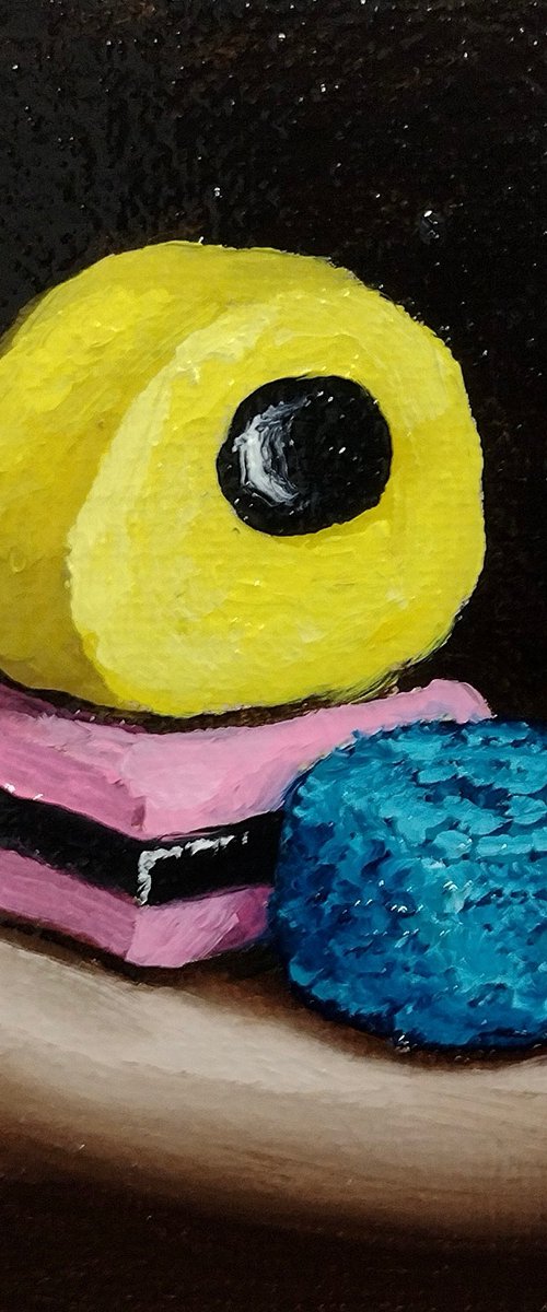 Little Liquorice Allsorts #20 still life by Jane Palmer Art