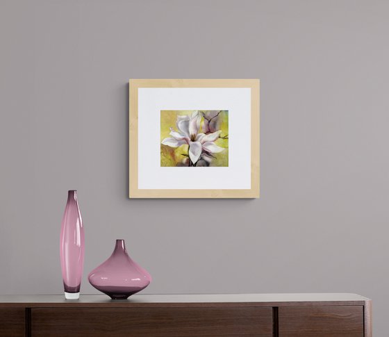 magnolia in pink watercolor floral