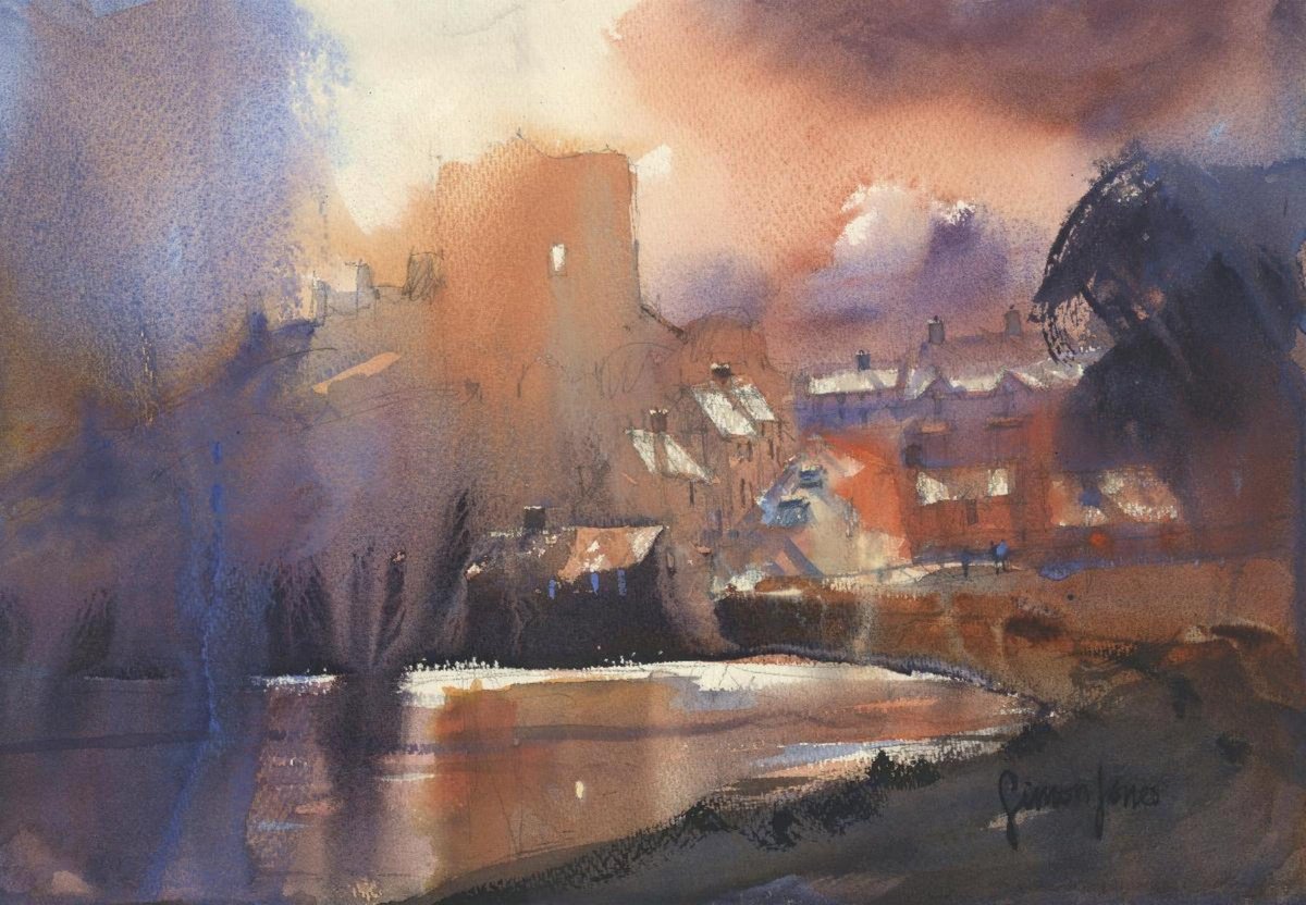 Impressionistic Landscape Watercolour By Simon Jones, 20 X 14", 