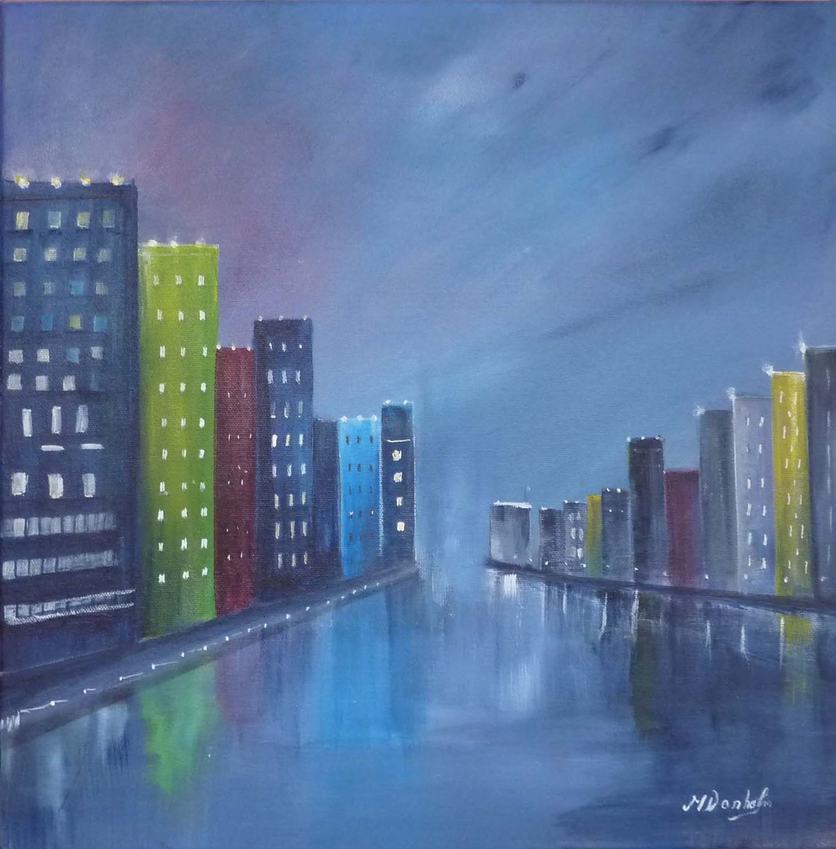 City at Night by Margaret Denholm