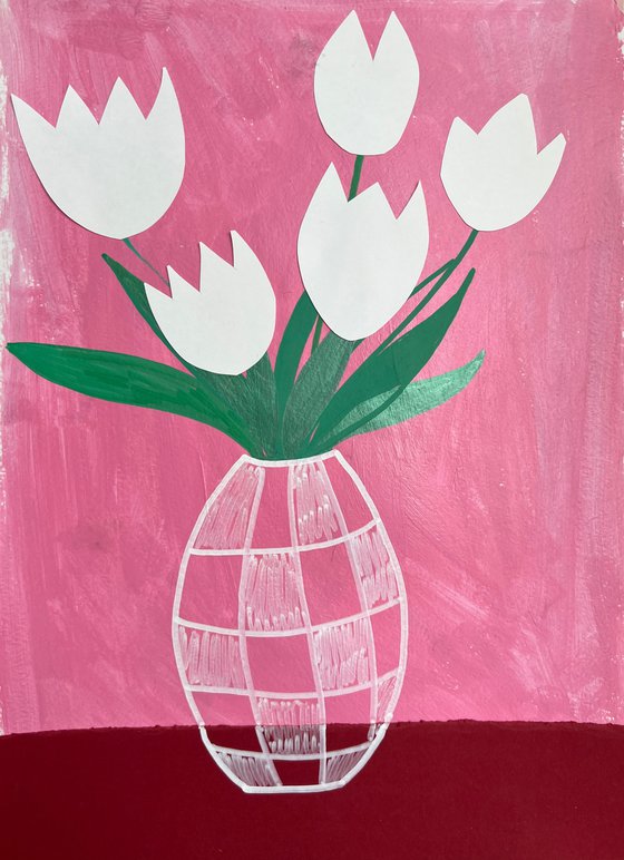 White Tulips in vase
