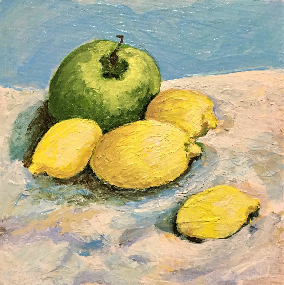 Green Apple and Lemons by Nancy Brockmon