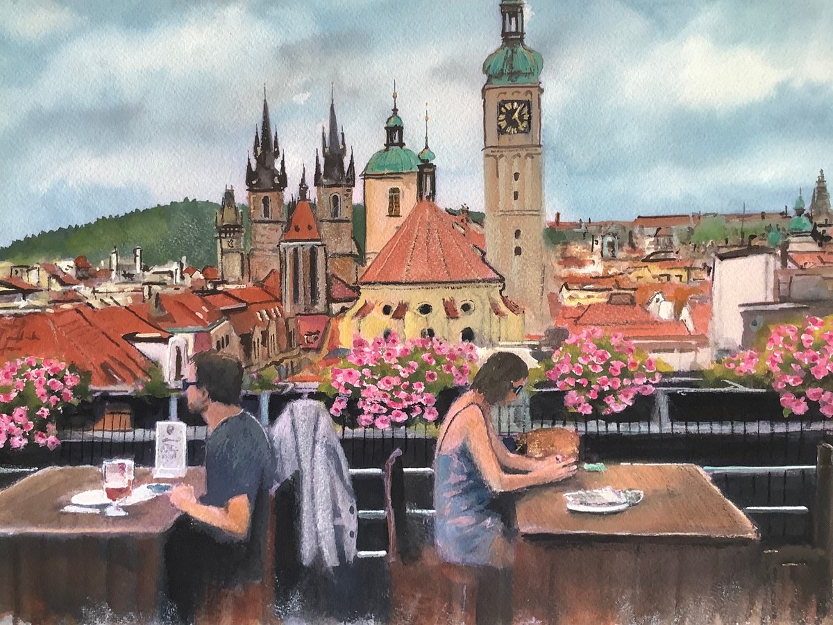 Impressionistic Cityscapes Watercolour By Darren Carey, 15 X 11, Alone, Original Artwork