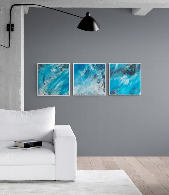 Blue abstract no. 5221 set 3