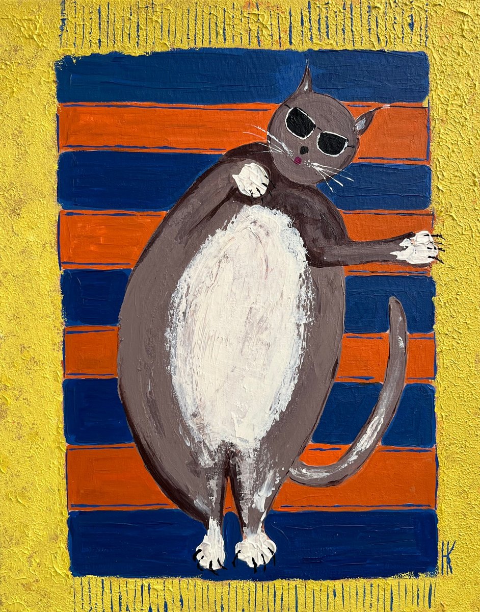  Cat Painting By Halyna Kirichenko, 16 X 20, Artwork For Sale On Artfinder